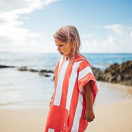 SET PROSOP PONCHO COPII DOCK AND BAY, POLIESTER, Coral 2-4 ani [4]