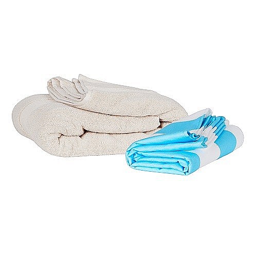 Set prosop de plaja Dock and Bay extra large 200*90, Microfibra/Poliamida,  Bleu/alb [3]