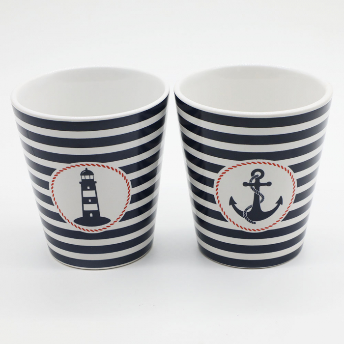 Set 2 cani fara maner Nautical: far de coasta si ancora [2]