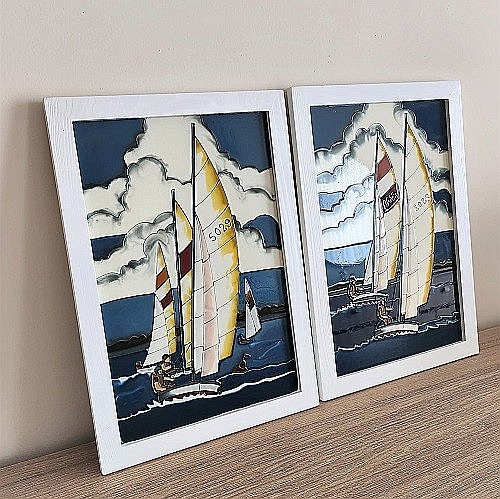 Set 2 tablouri sticla Yacht [3]