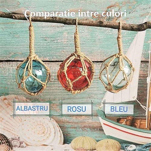 Set 3 Plute de pescuit decorative sticla rosie [4]
