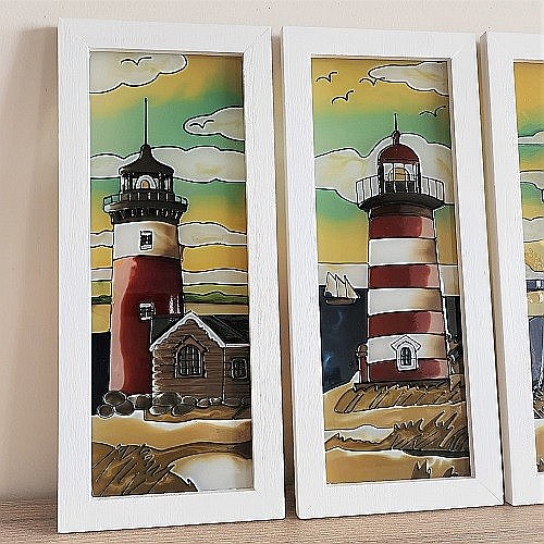 Set 4 tablouri sticla Far [3]