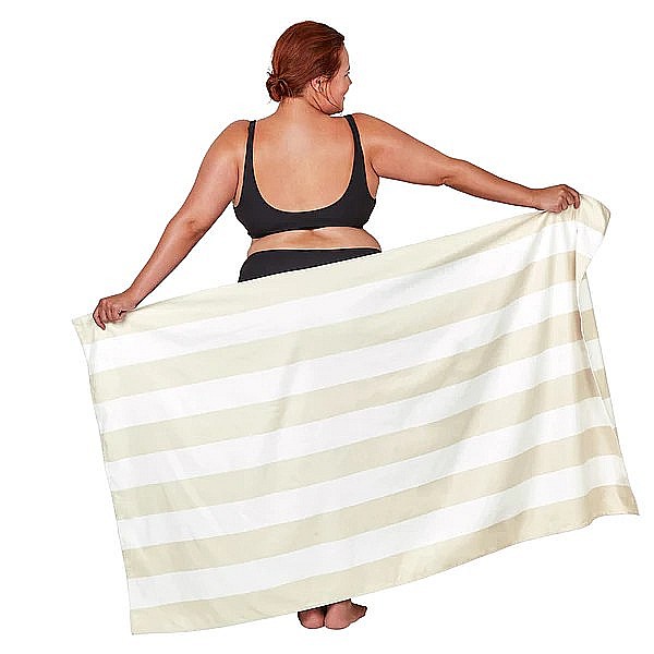 Set prosop de plaja Dock and Bay extra large 200*90, Microfibra/Poliamida,  Bej/alb [2]