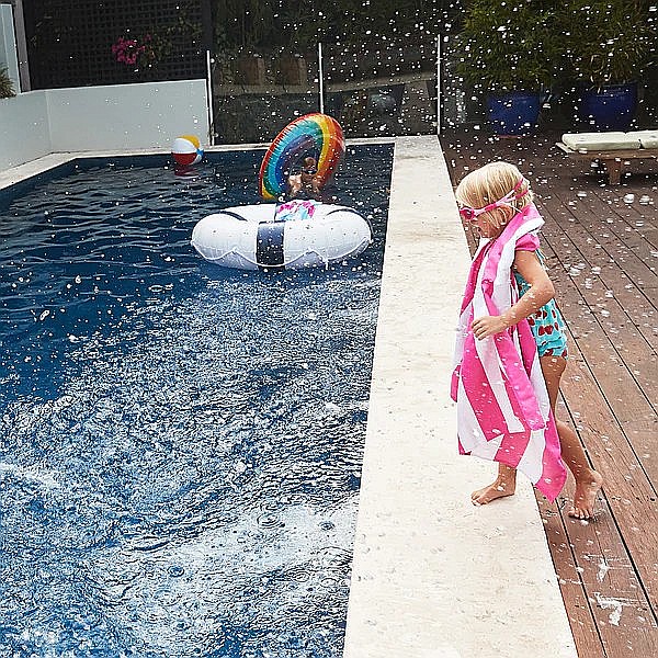 Set prosop de plaja Dock and Bay extra large 200*90, Microfibra/Poliamida, Pink / Alb [4]