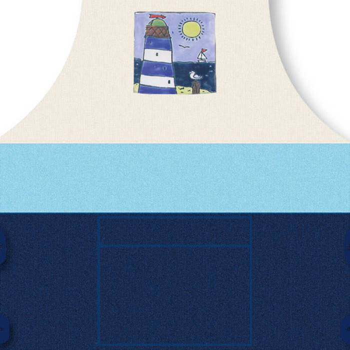 Sort de Bucatarie cu Far de Coasta, Albastru si Alb – 68 x 87 cm [2]