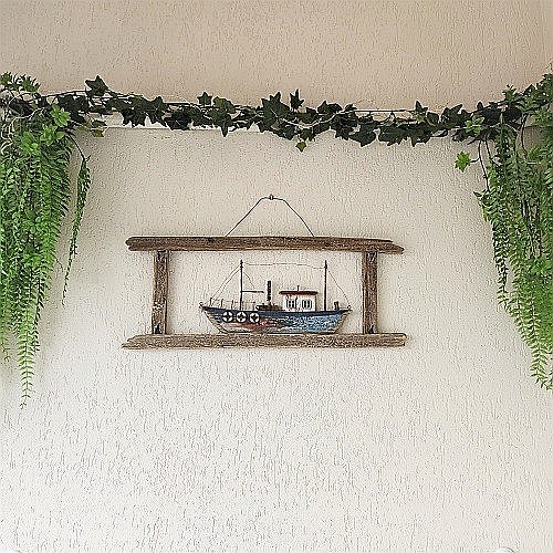 Tablou lemn Barca de pescuit, 68cm [6]