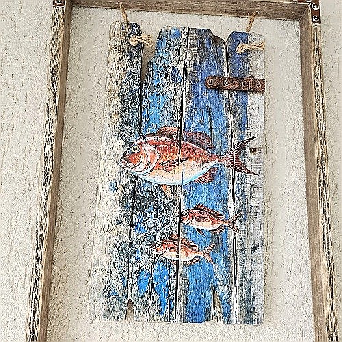Tablou lemn pesti Barbun, 43x29cm [4]
