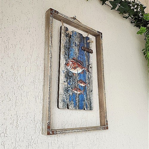 Tablou lemn pesti Barbun, 43x29cm [3]