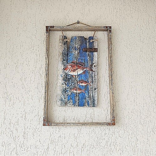 Tablou lemn pesti Barbun, 43x29cm [2]