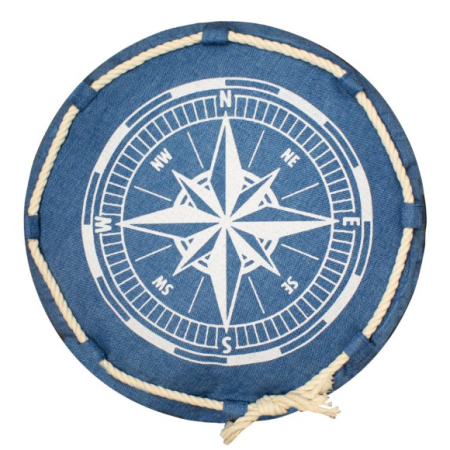 Perne decorative - Pernă decorativă din denim cu busolă marină – 41x41x10 cm