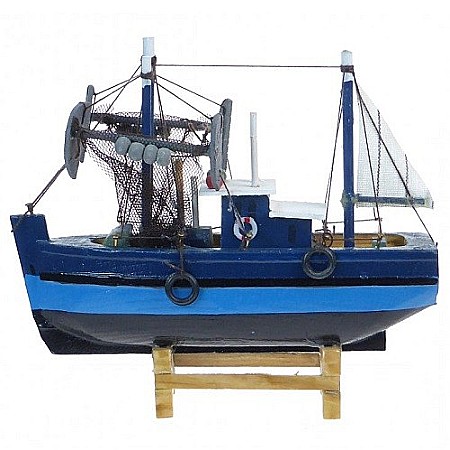 Barca de pescuit albastra [0]