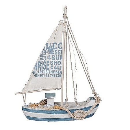 Barca decorativa bleu cu Led-uri [3]