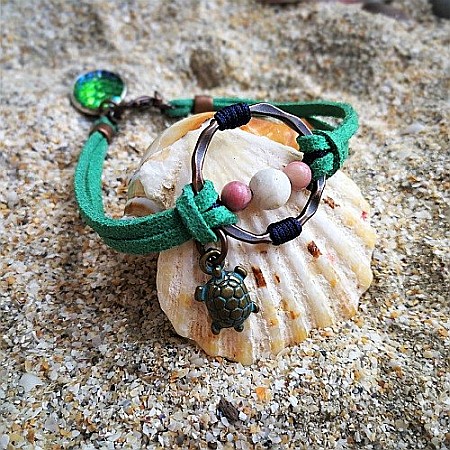 Bratara handmade Green Turtle [4]