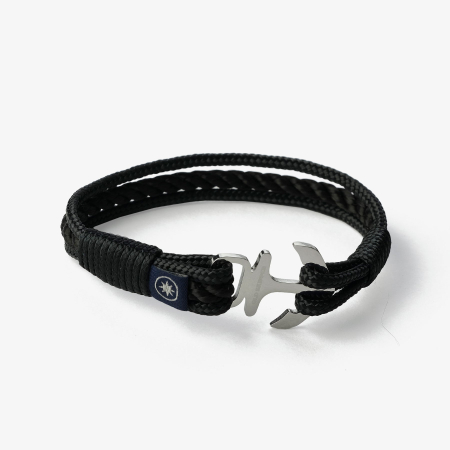 ACCESORII - Bratara Nautica Midnight Onyx cu Inchizatoare Ancora – Old Skipper