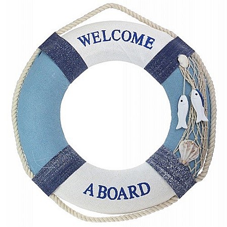 Colac de salvare albastru cu scoici, 30 CM [0]