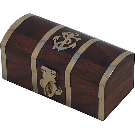 Cufere si cutii - Cutie din lemn Cufar cu ancora, 10x5x4cm