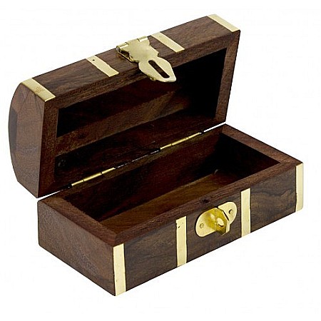 Cutie din lemn Cufar cu ancora, 10x5x4cm [1]