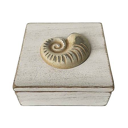 Cutie de lemn cu melc, 10x10x5cm