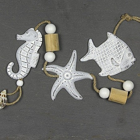 Decoratiuni care se agata - Ghirlanda peste, calut de mare si stea de mare, 90cm