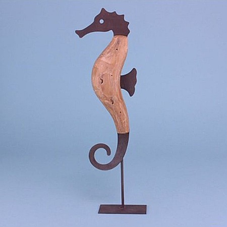 Decoratiune Calut de Mare din Lemn pe Stativ Metalic, 38cm [1]