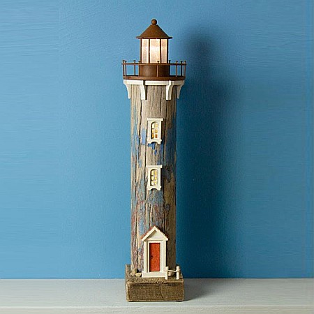 Decoratiune far de coasta din lemn, cu lumina led, 37cm [1]