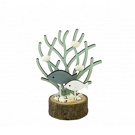 Pesti - Decoratiune lemn Coral si pesti
