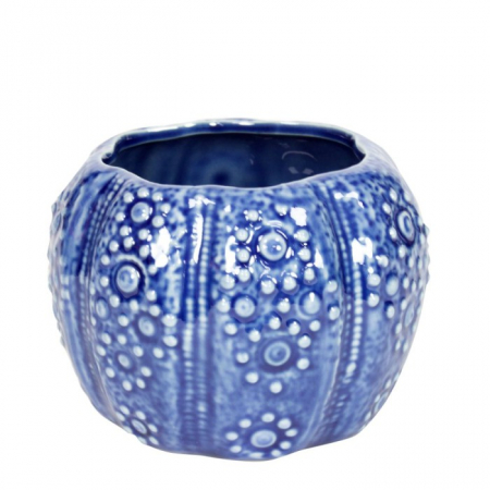 Diverse obiecte decorative - Ghiveci Ceramic Albastru în Formă de Arici de Mare - 10 cm