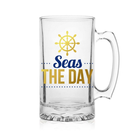 Pahare si cani - Halba de Bere "Seas the Day" cu Decor Timonă