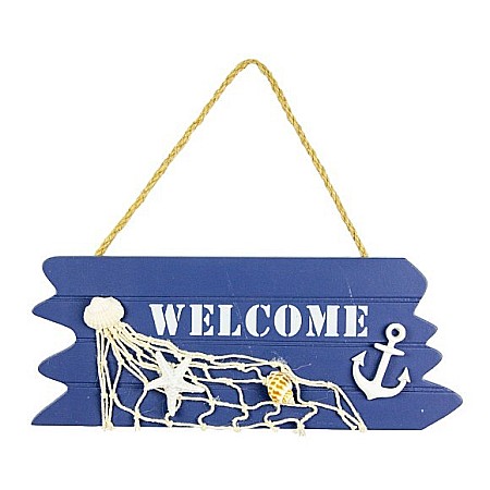 OUTDOOR - Indicator Welcome cu plasa de pescuit si ancora, 24cm
