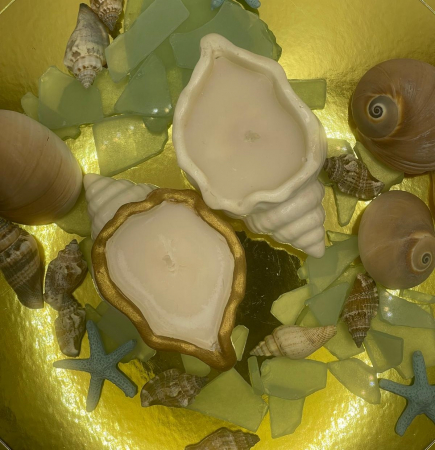 Lumânare din ceară de soia ecologică în forma de cochilie de melc [2]