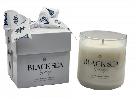 Lumânare din ceară de soia ecologică în pahar de sticlă reutilizabil Black Sea Breeze, 180 gr [2]