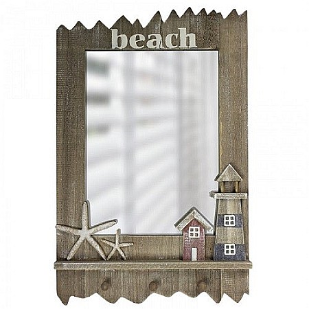 Oglinzi - Oglinda "Beach" cu stea de mare / far de coasta, 60 cm