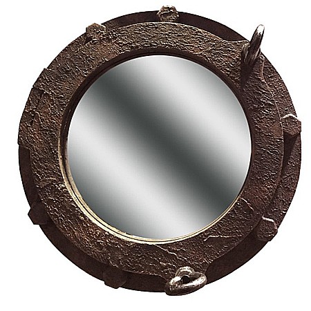 Oglinzi - Oglinda hublou cu efect de rugina, 35cm