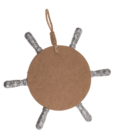 Oglindă Nautică în Formă de Timonă, Lemn & Funie Naturală [3]