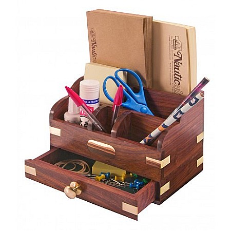 Accesorii pentru birou - Organizator birou in stil nautic, din lemn, 20cm