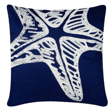 TEXTILE - Perna cu decor stea de mare, 40x40x15cm