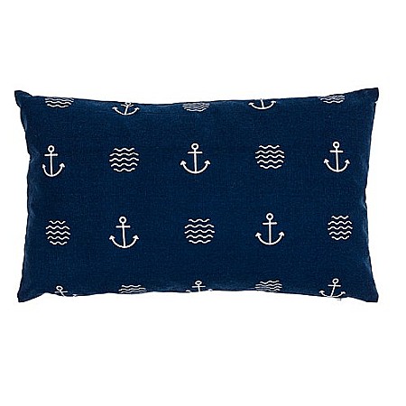 Perne decorative - Perna dreptunghiulara ancore albastru