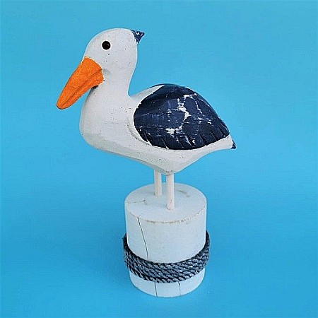 Pescarus decorativ alb cu albastru [0]