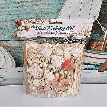 Plasă Decorativă de Pescuit cu Scoici Naturale – 100×200 cm [1]