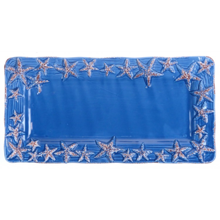 Diverse obiecte decorative - Platou din Ceramica cu Stele de Mare – 33 x 16 x 2.5 cm