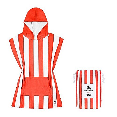 Prosoape pentru plaja si piscina - SET PROSOP PONCHO COPII DOCK AND BAY, POLIESTER, Coral 2-4 ani