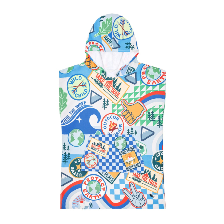 Prosoape pentru plaja si piscina - Poncho cu Gluga pentru Copii Dock & Bay Into the Wild, 6–10 Ani – 75 x 55 cm, cu Saculet