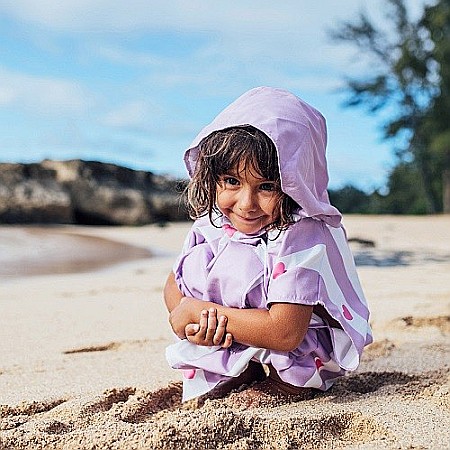 Set prosop poncho copii Dock and Bay, Poliester, roz Inimi 4-7 ani [8]