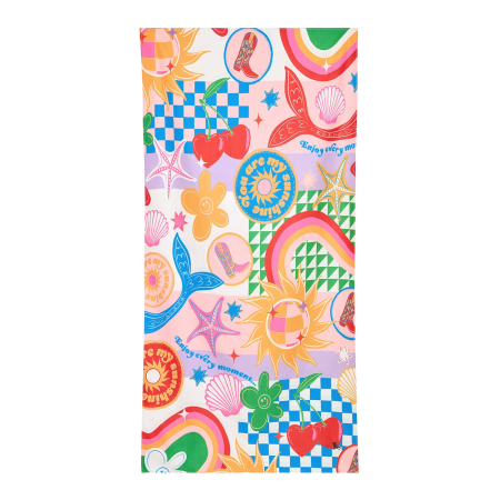 Prosop de Plaja pentru Copii Dock & Bay Good Vibes Club – 160 x 90 cm, cu Saculet [1]