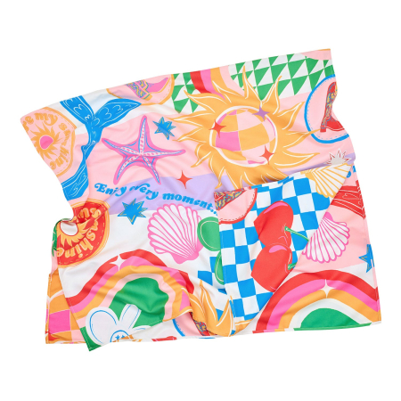 Prosop de Plaja pentru Copii Dock & Bay Good Vibes Club – 160 x 90 cm, cu Saculet [2]