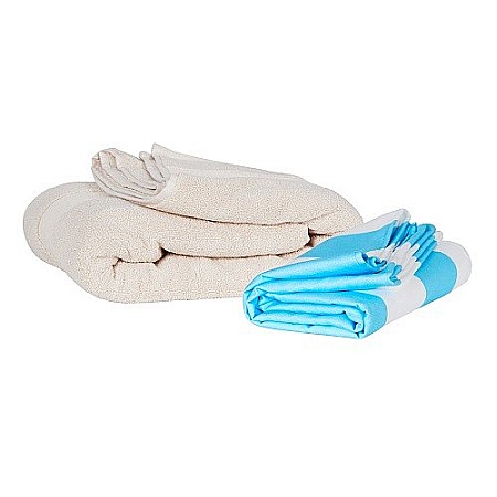 Set prosop de plaja Dock and Bay extra large 200*90, Microfibra/Poliamida,  Bleu/alb [2]