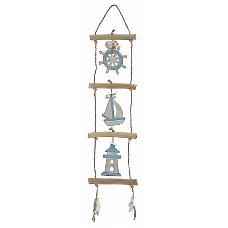 Decoratiuni care se agata - Scara cu decor nautic, 60 cm