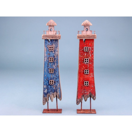 DECORATIUNI - Set 2 Faruri de Coasta Decorative din Lemn – 34 cm (asortate)