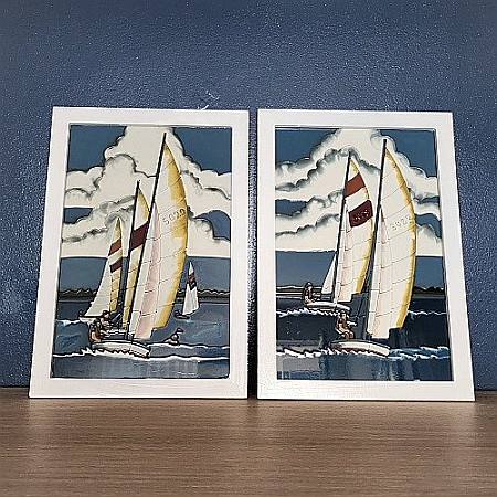 Set 2 tablouri sticla Yacht [3]