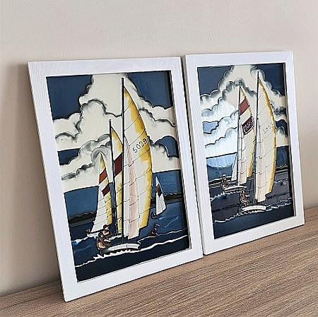 Set 2 tablouri sticla Yacht [2]
